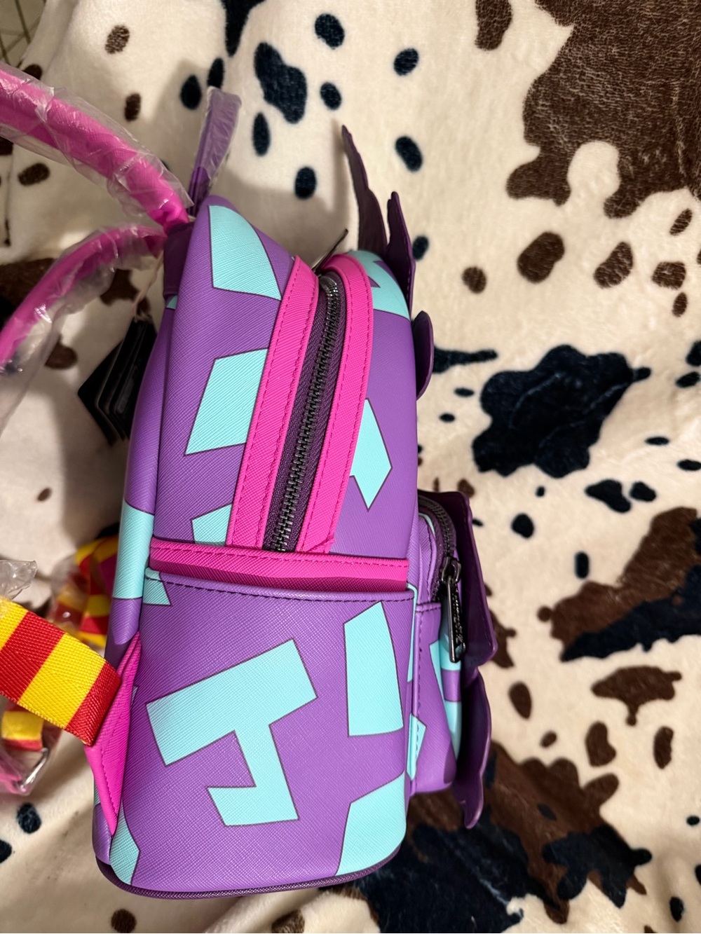 Loungefly Purple Clown Backpack with Green Hair and Red Accents - Picture 8 of 8